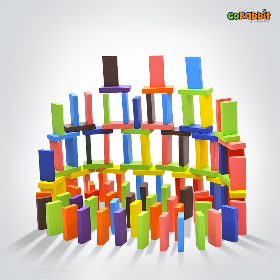 Multicolor wooden Domino Block set for kids age 18+ months - Fun and Educational Game