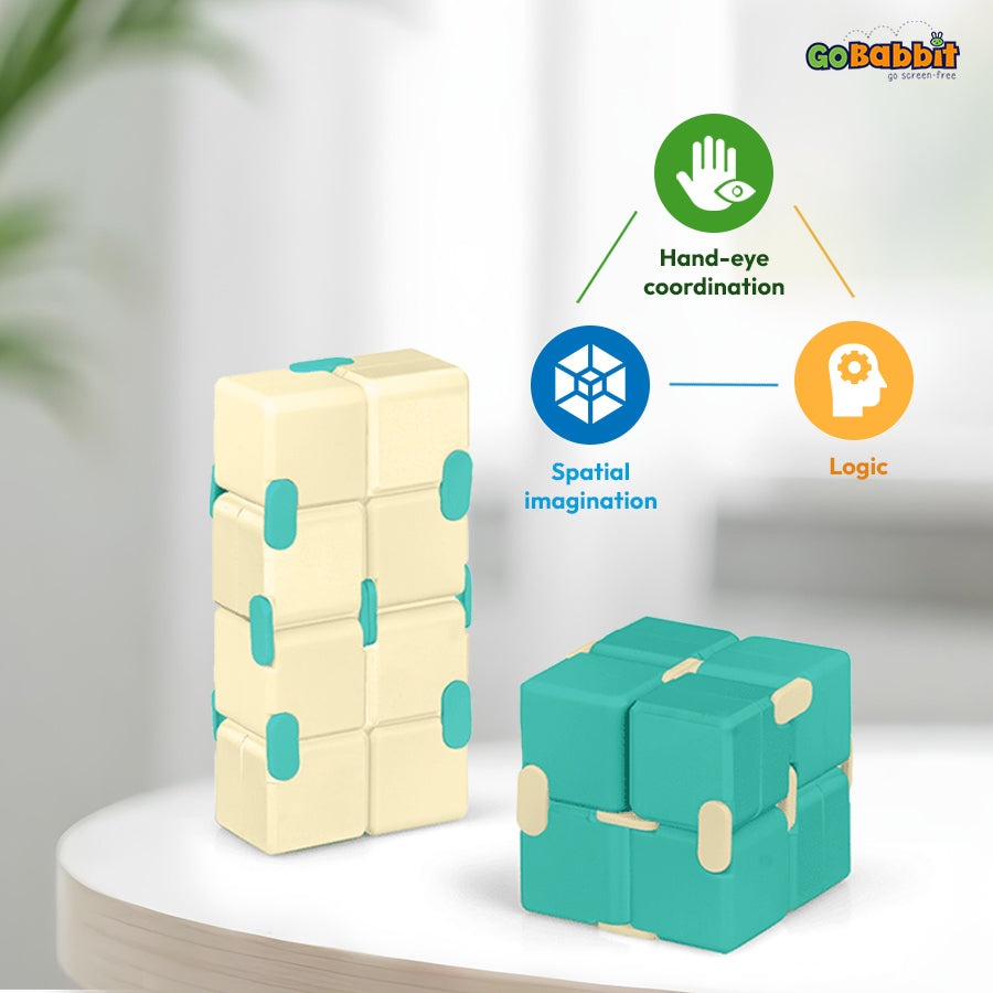 Infinity Cube sensory Fidget Toy for kids and adults - cool mini gadget for stress and anxiety relief