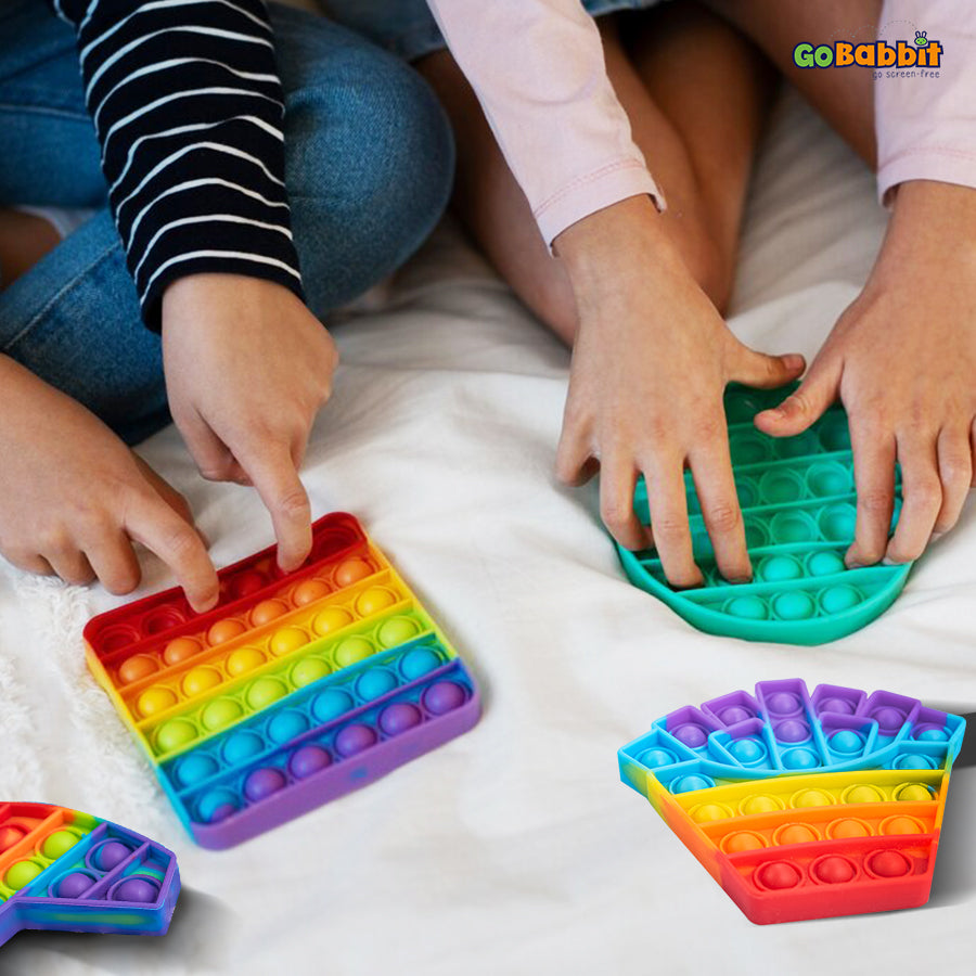 Attractive rainbow pop it fidget toy for kids age 3+ - Fun and satisfying toy for both kids and adults to relieve stress.